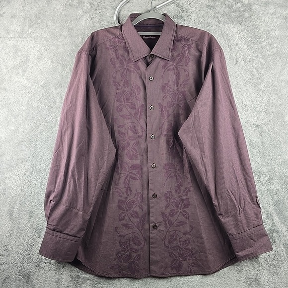 Tommy Bahama Other - Tommy Bahama Shirt Mens‎ XL Purple Tropical Floral Button Long Sleeve Hawaiian